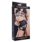 SPORTSHEETS High Waisted Corset Strap On - Black Adjustable Strap-On Harness (No Probe Included) - Hush Store Sydney 