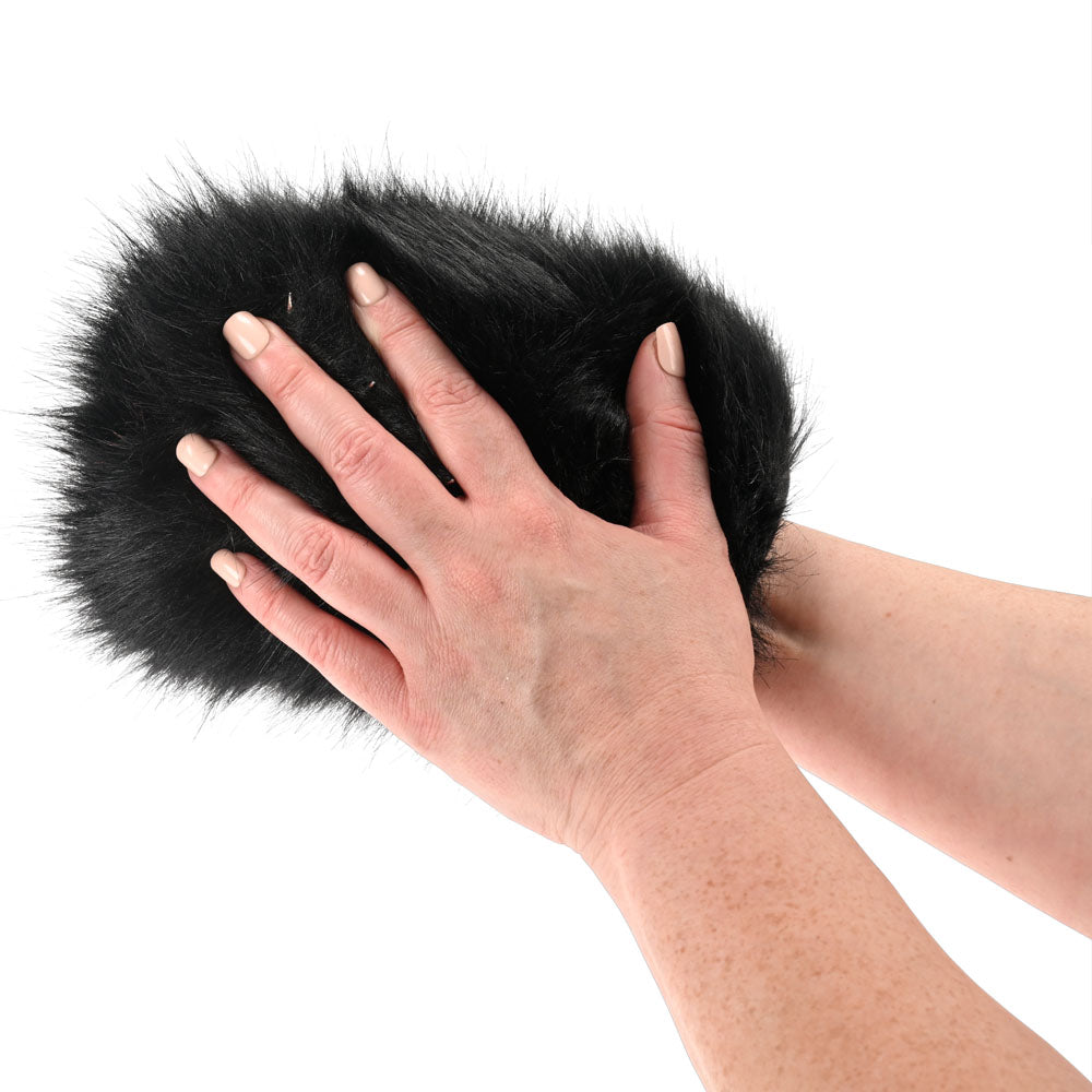 SPORTSHEETS Spiked Sensory Mitt - Black Furry Mitt with Spikes - Hush Store Sydney 