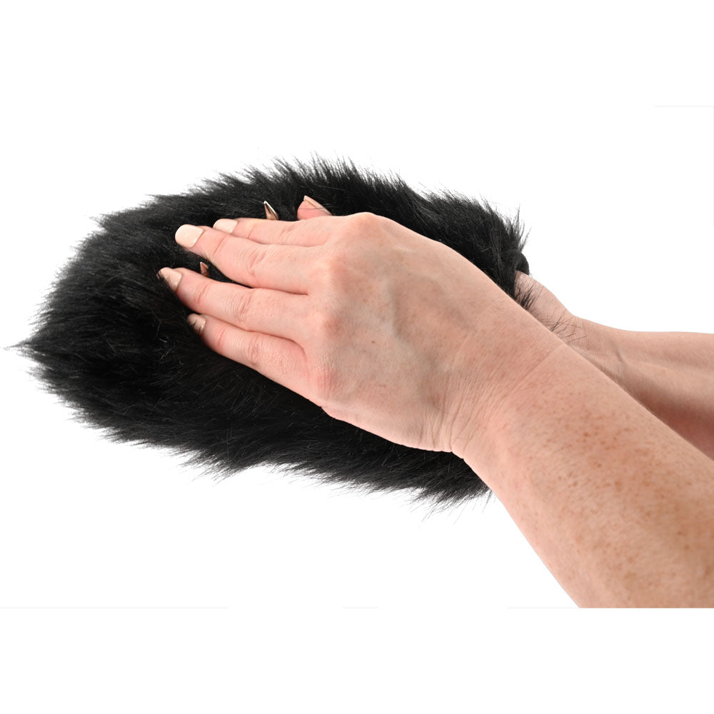 SPORTSHEETS Spiked Sensory Mitt - Black Furry Mitt with Spikes - Hush Store Sydney 