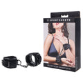 SPORTSHEETS Velvet Noir Handcuffs - Black Adjustable Cuff Restraints - Hush Store Sydney 