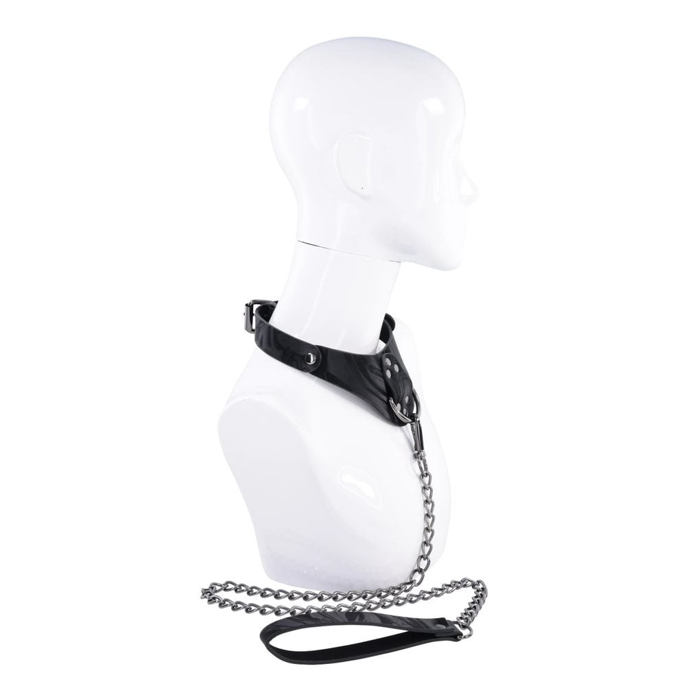 SPORTSHEETS Velvet Noir Collar & Leash - Black Restraint & Leash - Hush Store Sydney 