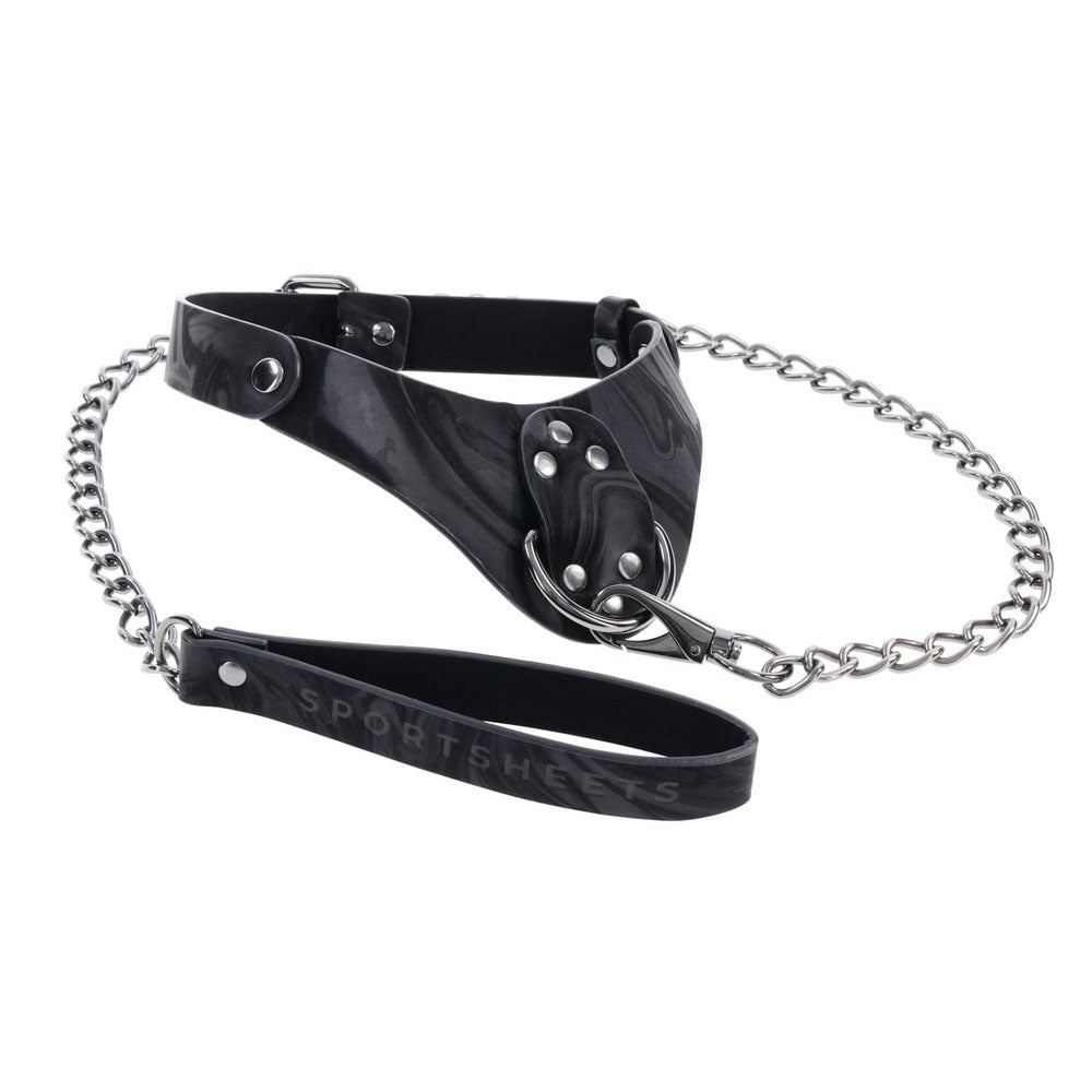 SPORTSHEETS Velvet Noir Collar & Leash - Black Restraint & Leash - Hush Store Sydney 