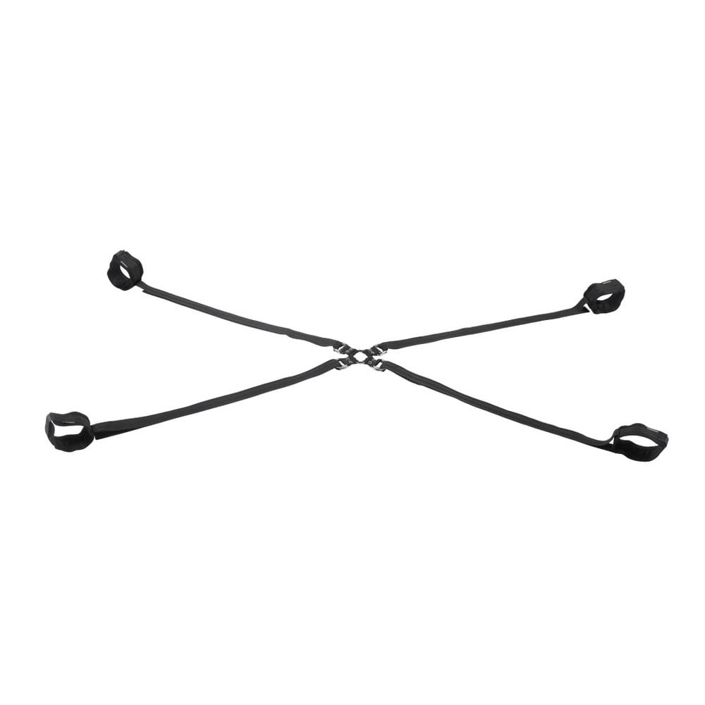 SPORTSHEETS Velvet Noir Adjustable Hog Tie & Cuff Set - Black Restraints - Hush Store Sydney 