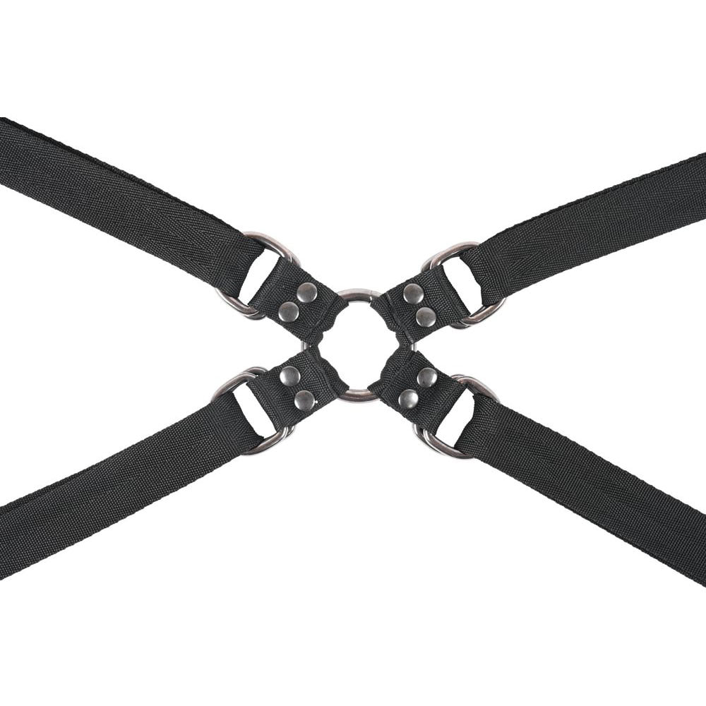 SPORTSHEETS Velvet Noir Adjustable Hog Tie & Cuff Set - Black Restraints - Hush Store Sydney 