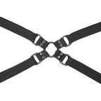 SPORTSHEETS Velvet Noir Adjustable Hog Tie & Cuff Set - Black Restraints - Hush Store Sydney 