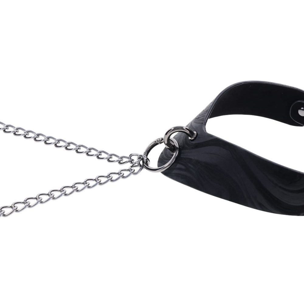 SPORTSHEETS Velvet Noir Collar & Removable Clamps - Black Neck & Nipple Restraints - Hush Store Sydney 