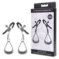 SPORTSHEETS Velvet Noir Tuggable Nipple Clamps - Gunmetal Adjustable Nipple Restraints - Hush Store Sydney 