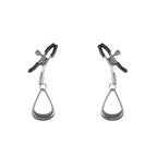 SPORTSHEETS Velvet Noir Tuggable Nipple Clamps - Gunmetal Adjustable Nipple Restraints - Hush Store Sydney 