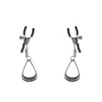 SPORTSHEETS Velvet Noir Tuggable Nipple Clamps - Gunmetal Adjustable Nipple Restraints - Hush Store Sydney 