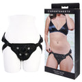 SPORTSHEETS Velvet Noir Strap On - Black Adjustable Strap-On Harness (No Probe Included) - Hush Store Sydney 