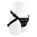 SPORTSHEETS Velvet Noir Strap On - Black Adjustable Strap-On Harness (No Probe Included) - Hush Store Sydney 