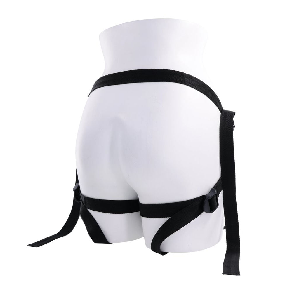 SPORTSHEETS Velvet Noir Strap On - Black Adjustable Strap-On Harness (No Probe Included) - Hush Store Sydney 