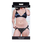 SPORTSHEETS Velvet Noir Strap On - Black Adjustable Strap-On Harness (No Probe Included) - Hush Store Sydney 