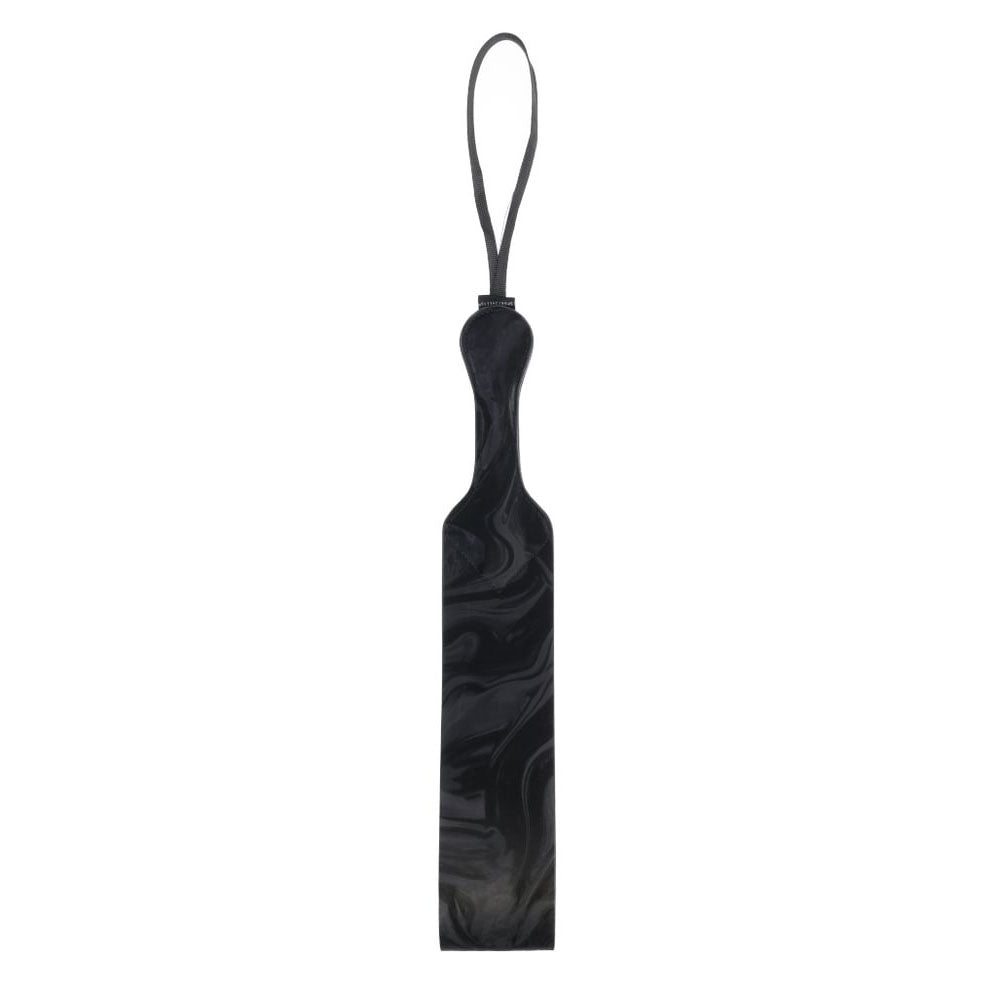 SPORTSHEETS Velvet Noir Loop Paddle - Black 42 cm Paddle - Hush Store Sydney 