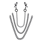 SPORTSHEETS Signature Midnight Muse exCHAINgeable Nipple Jewelry - Black Nipple Clamps with Chain