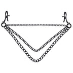 SPORTSHEETS Signature Midnight Muse exCHAINgeable Nipple Jewelry - Black Nipple Clamps with Chain