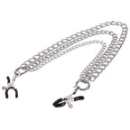 SPORTSHEETS Signature exCHAINgeable Nipple Jewelry - Silver Nipple Clamps with Chain