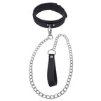 SPORTSHEETS Signature Midnight Muse Collar & Leash - Black Adjustable Restraint