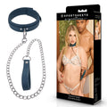 SPORTSHEETS Signature Twilight Tease Collar & Leash - Blue Adjustable Restraint