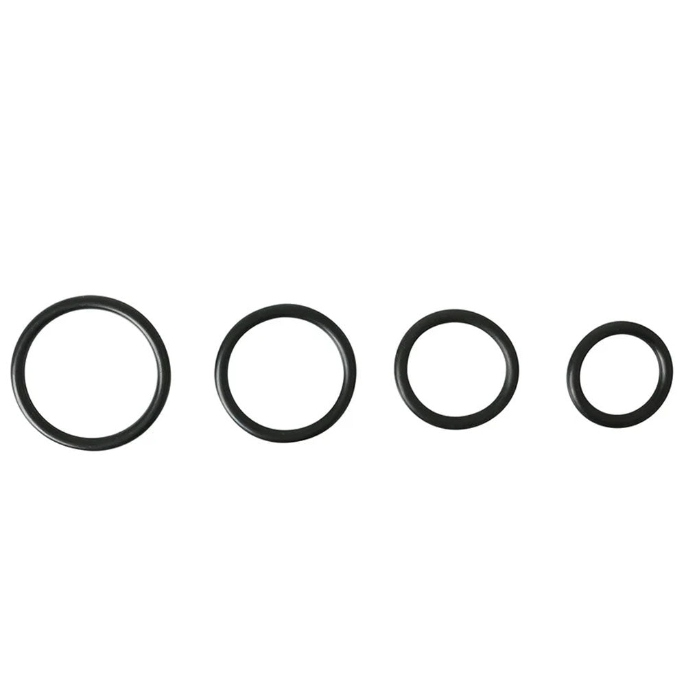 SPORTSHEETS Rubber O-Ring 4 Pack - Black Rings - 4 Pack - Hush Store Sydney 