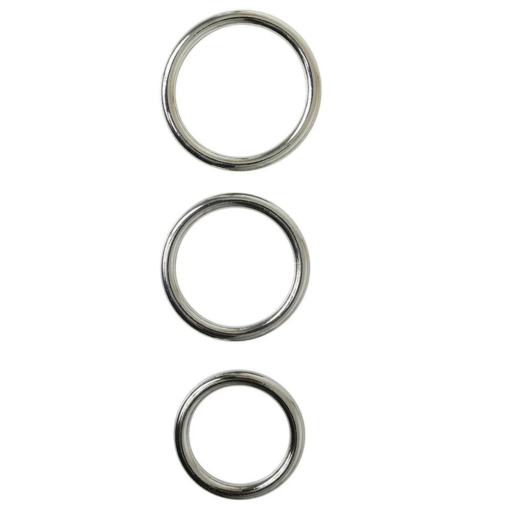 SPORTSHEETS Seamless Metal O-Ring 3 Pack - Metal Rings - Set of 3 Sizes - Hush Store Sydney 