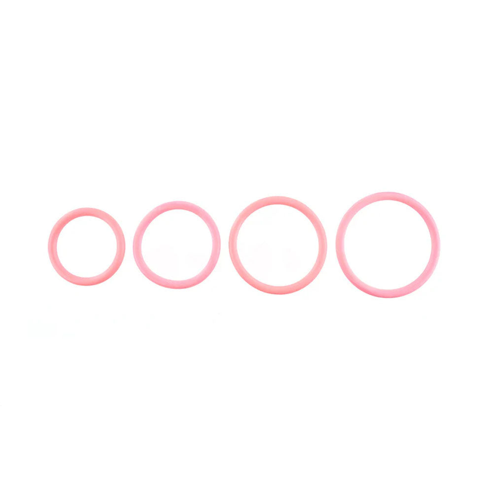 SPORTSHEETS Rubber O-Ring 4 Pack - Coral - Coral Rings - 4 Pack - Hush Store Sydney 