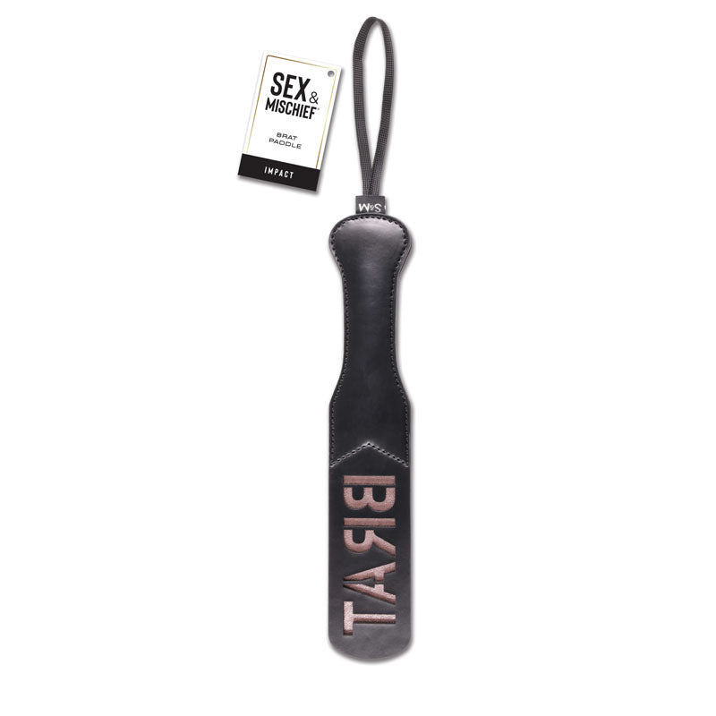 Sex & Mischief Brat Paddle - Black Spanking Paddle - Hush Store Sydney 