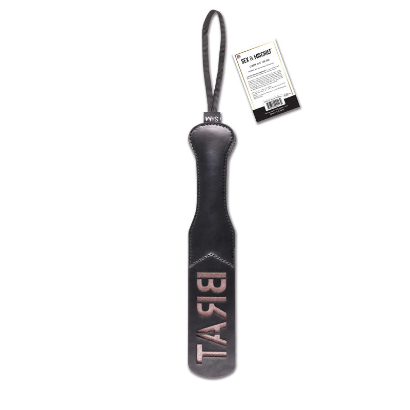 Sex & Mischief Brat Paddle - Black Spanking Paddle - Hush Store Sydney 