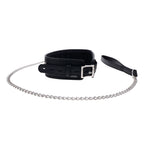 EDGE Collar & Leash - Black Neck Restraint with Heavy Duty Metal Leash - Hush Store Sydney 