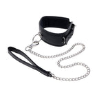 EDGE Collar & Leash - Black Neck Restraint with Heavy Duty Metal Leash - Hush Store Sydney 