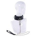 EDGE Collar & Leash - Black Neck Restraint with Heavy Duty Metal Leash - Hush Store Sydney 