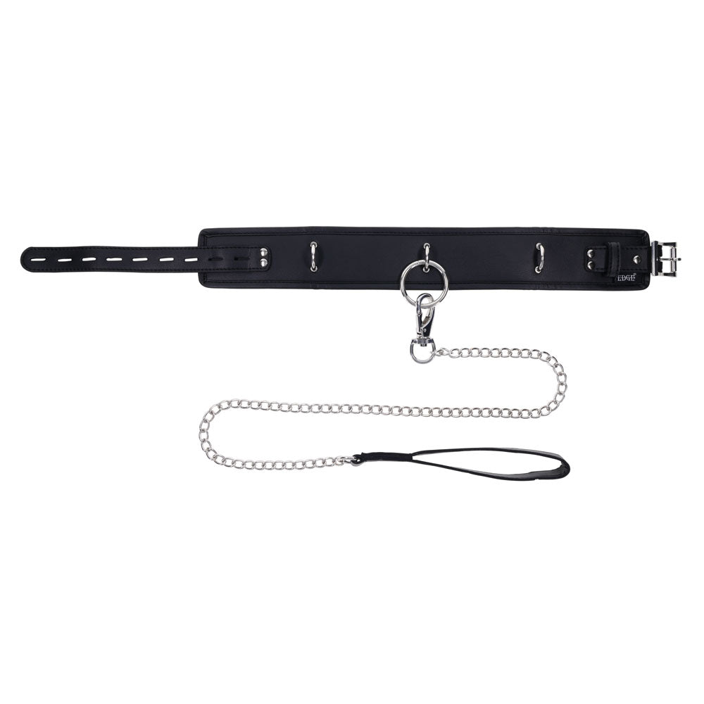 EDGE Collar & Leash - Black Neck Restraint with Heavy Duty Metal Leash - Hush Store Sydney 