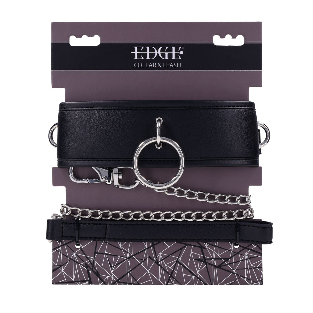 EDGE Collar & Leash - Black Neck Restraint with Heavy Duty Metal Leash - Hush Store Sydney 