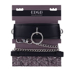 EDGE Collar & Leash - Black Neck Restraint with Heavy Duty Metal Leash - Hush Store Sydney 