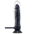 Size Up 7.5 Inch Inflatable Dildo with Balls - Black 20.3 cm Inflatable Dong