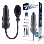 Size Up 5.5 Inch Ripple Inflatable Butt Plug - Black 15.2 cm Inflatable Butt Plug