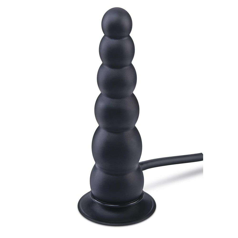 Size Up 7 Inch Ripple Inflatable Butt Plug - Black 20.3 cm Inflatable Butt Plug