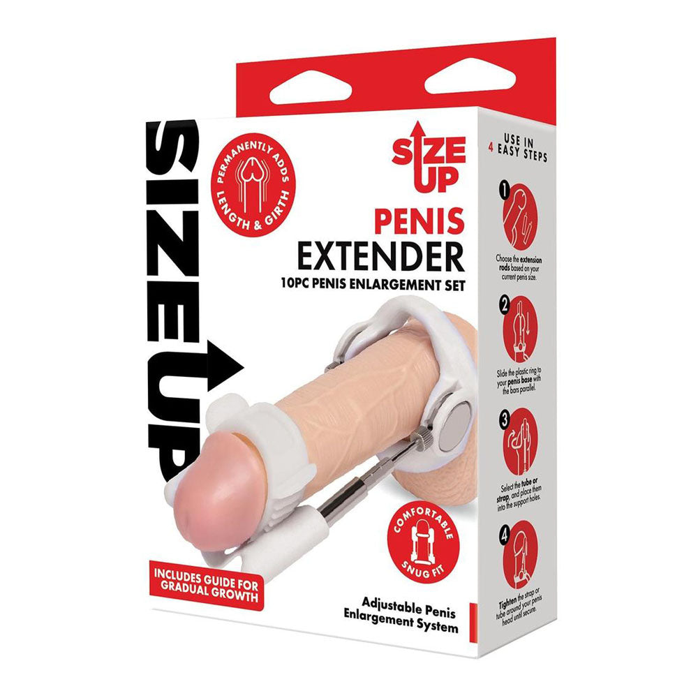 Size Up Penis Extender - White Penis Extender Kit - 10 Piece Set - Hush Store Sydney 