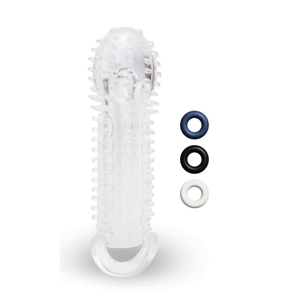 Size Up 1.5 Inch See-Thru Stretch Penis Extender - Clear 3.8 cm (1.5'') Penis Extension Sleeve - Hush Store Sydney 