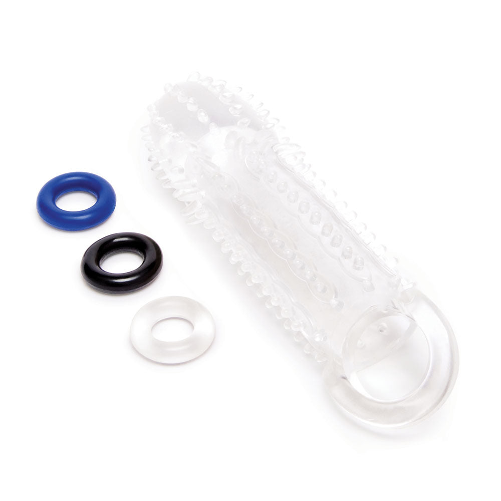 Size Up 1.5 Inch See-Thru Stretch Penis Extender - Clear 3.8 cm (1.5'') Penis Extension Sleeve - Hush Store Sydney 