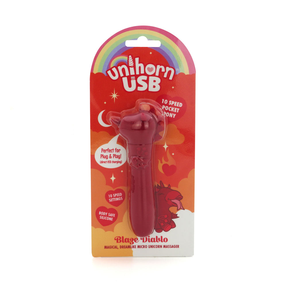 Unihorn - USB Bullet - Blaze Diablo - Red USB Rechargeable Vibrating Bullet