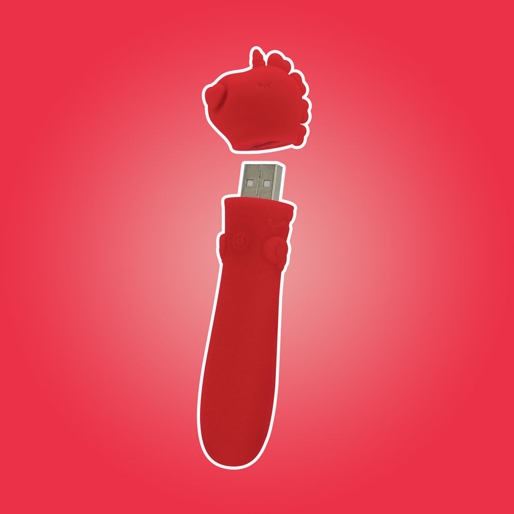 Unihorn - USB Bullet - Cupid's Beau - Red USB Rechargeable Vibrating Bullet