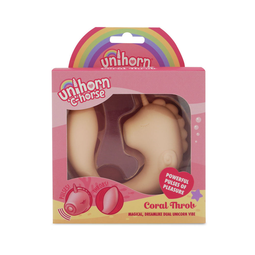 Unihorn - C Horse - Coral Throb - Coral USB Rechargeable Dual Unicorn Vibrator - Hush Store Sydney 