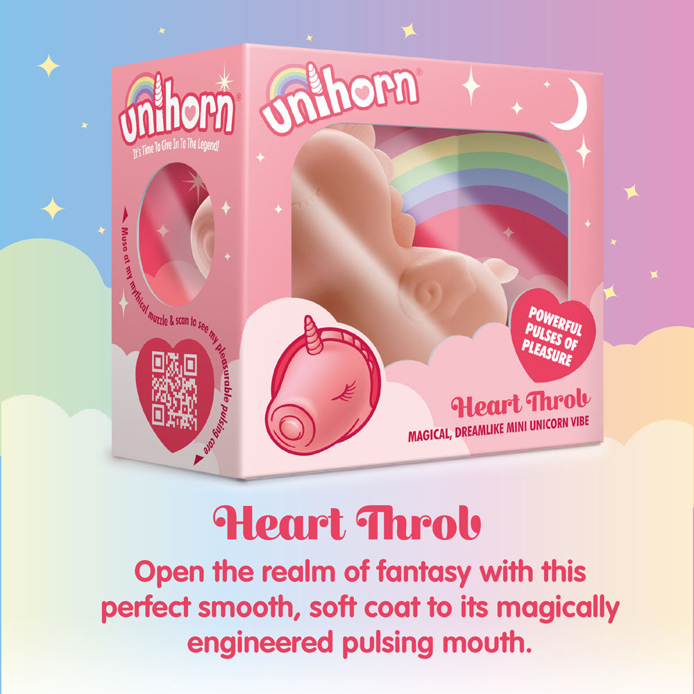 Unihorn - Heart Throb - Coral USB Rechargeable Flicking Stimulator - Hush Store Sydney 