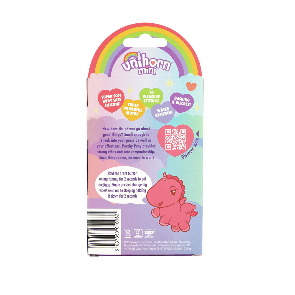 Unihorn Mini - Peachy Pony - Peach USB Rechargeable Stimulator - Hush Store Sydney 