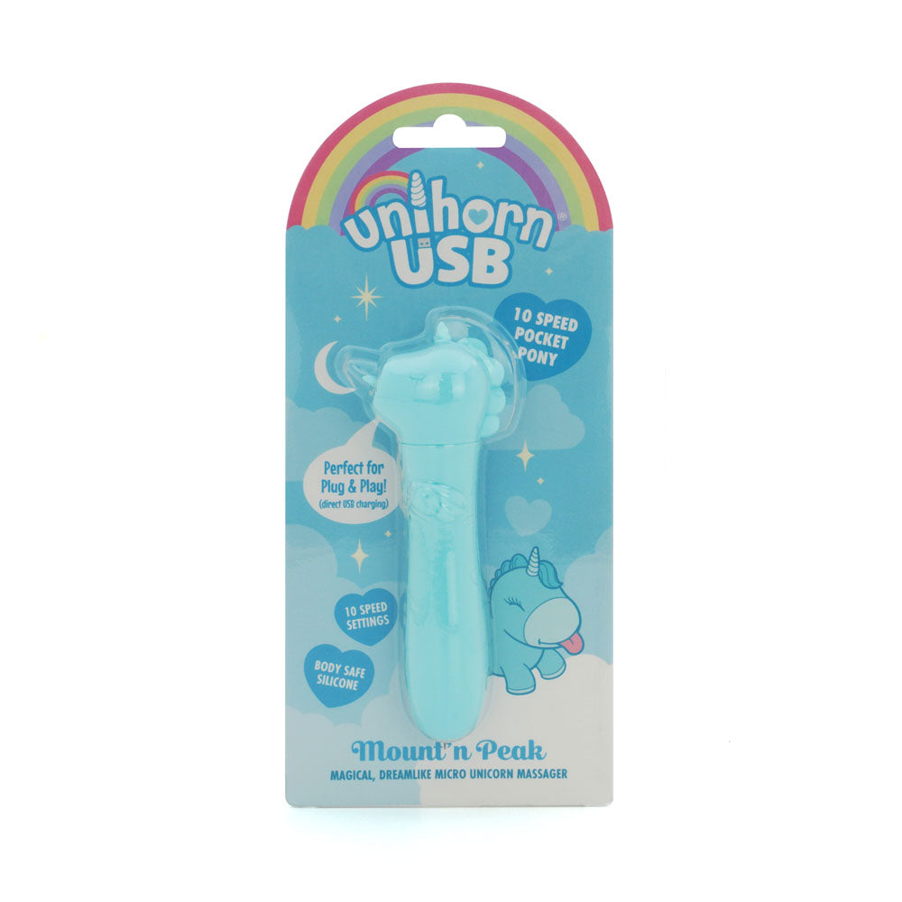 Unihorn - USB Bullet - Mount'n Peak - Teal USB Rechargeable Vibrating Bullet