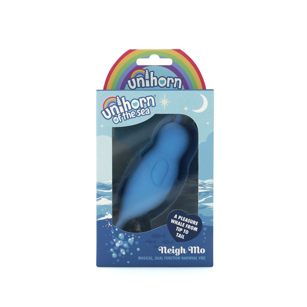 Unihorn of the Sea - Neigh Mo - The Narwhal - Blue USB Rechargeable Dual Motor Stimulator - Hush Store Sydney 