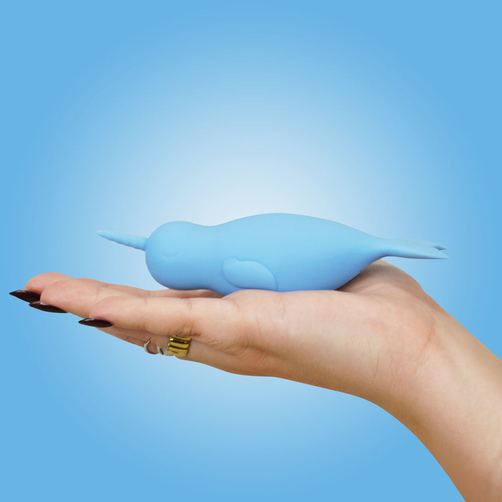 Unihorn of the Sea - Neigh Mo - The Narwhal - Blue USB Rechargeable Dual Motor Stimulator - Hush Store Sydney 