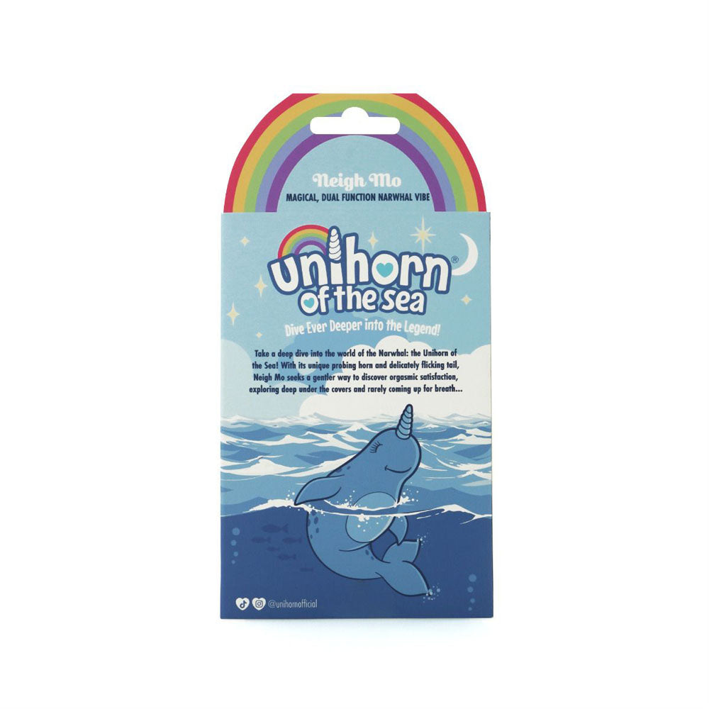 Unihorn of the Sea - Neigh Mo - The Narwhal - Blue USB Rechargeable Dual Motor Stimulator - Hush Store Sydney 