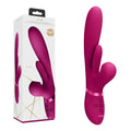 VIVE Ena - Pink - Pink 25 cm USB Rechargeable Thrusting Vibrator with Air Wave Stimulator - Hush Store Sydney 